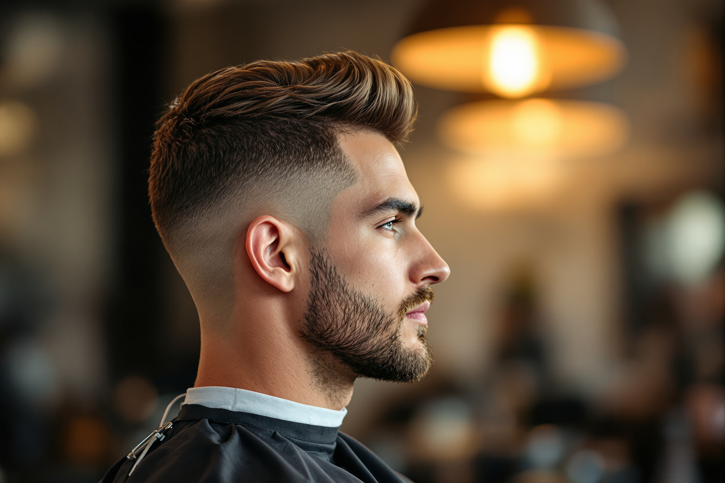 Sharp skin fade haircut detail