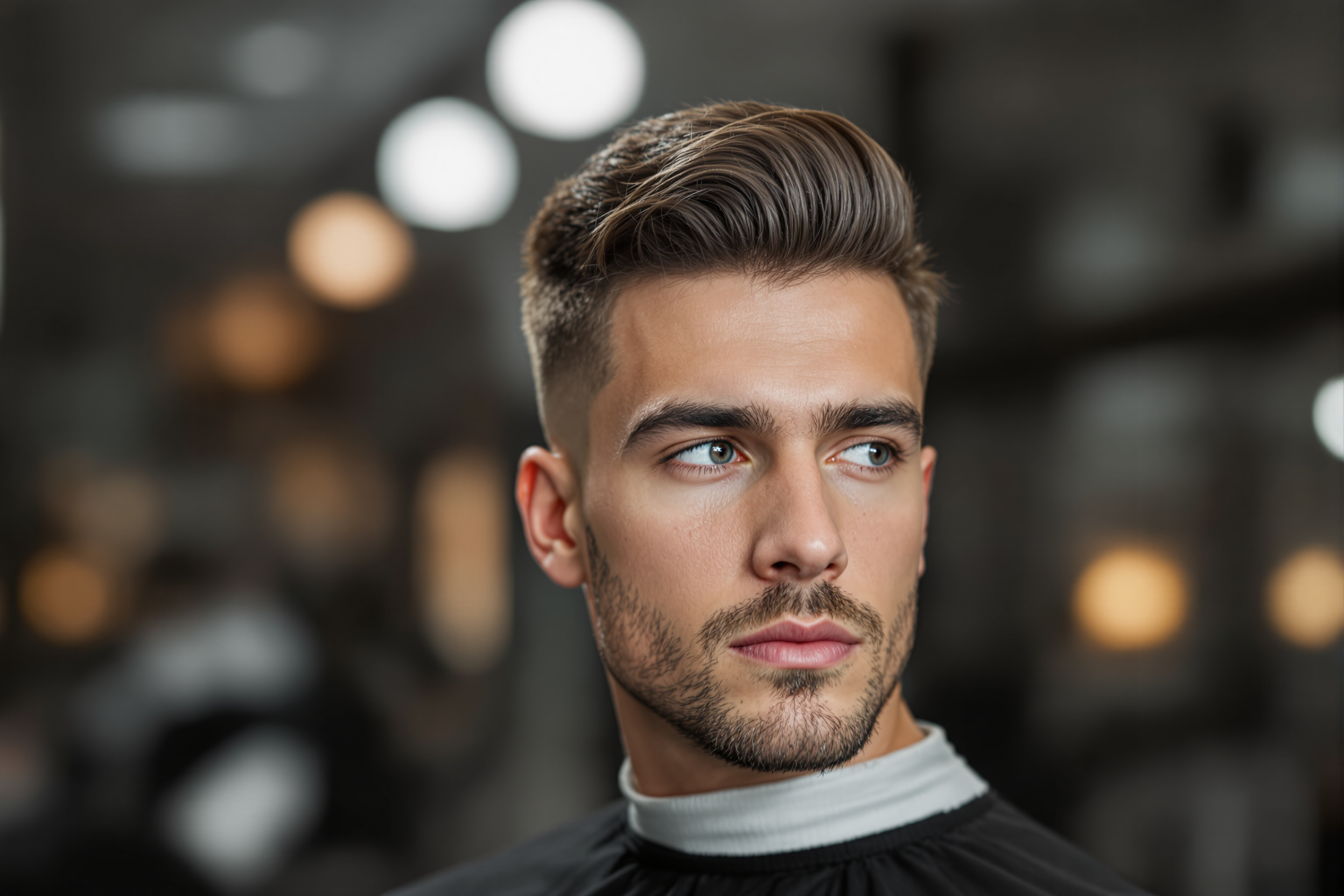 Classic side part haircut style