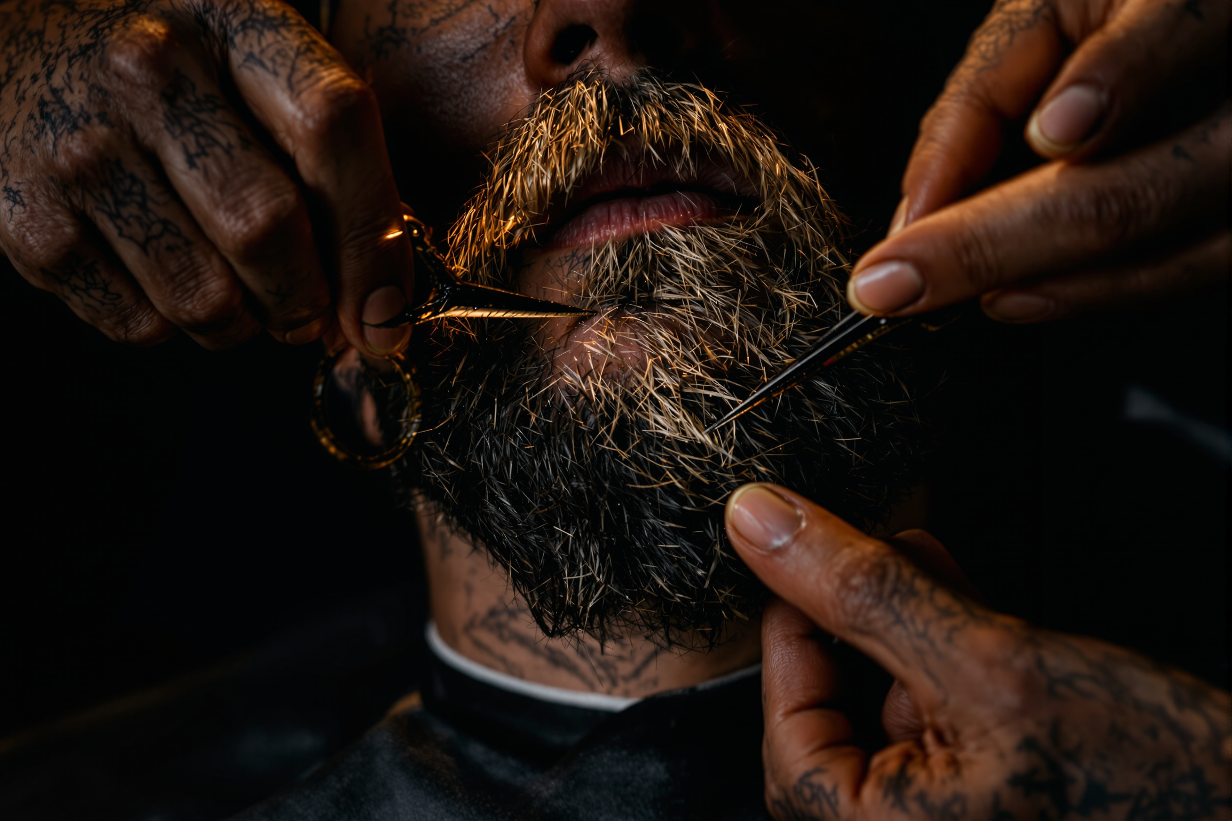 Detailed beard sculpting work